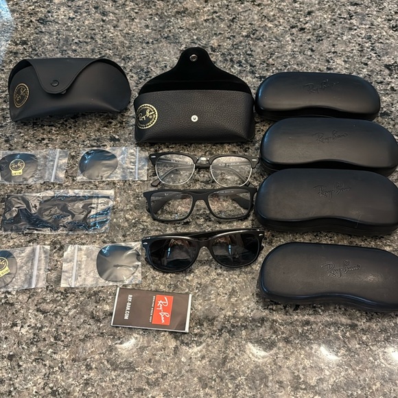 Lot of 3 Ray Ban glasses sunglasses cases replacement lenses
